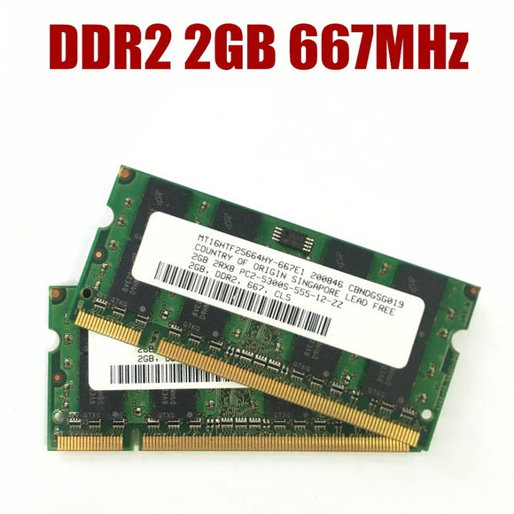 Micron chipset DDR2 2GB PC2 5300S 667Mhz Laptop Memory DDR2 2G 667 MHZ 200pin Notebook RAM