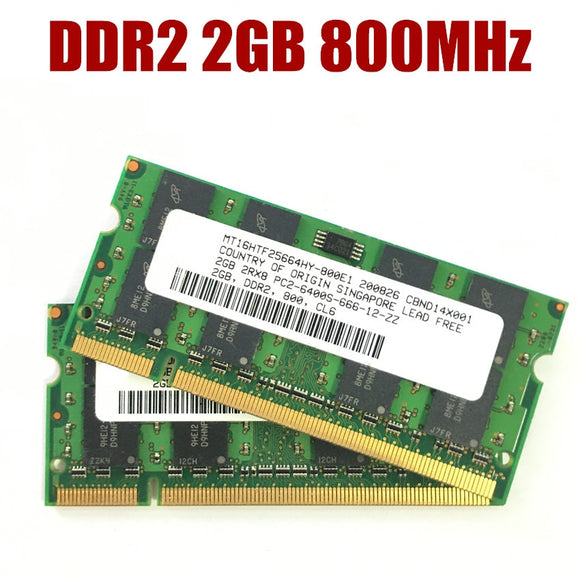 Micron chipset DDR2 2GB PC2 6400S 800Mhz Laptop Memory DDR2 2G 800 MHZ 200pin Notebook RAM
